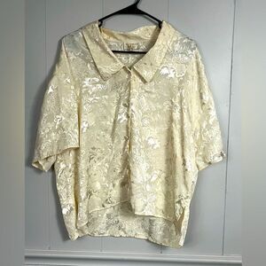 Vintage Gold Label Victoria’s Secret Floral Button Down Night Shirt Size Large
